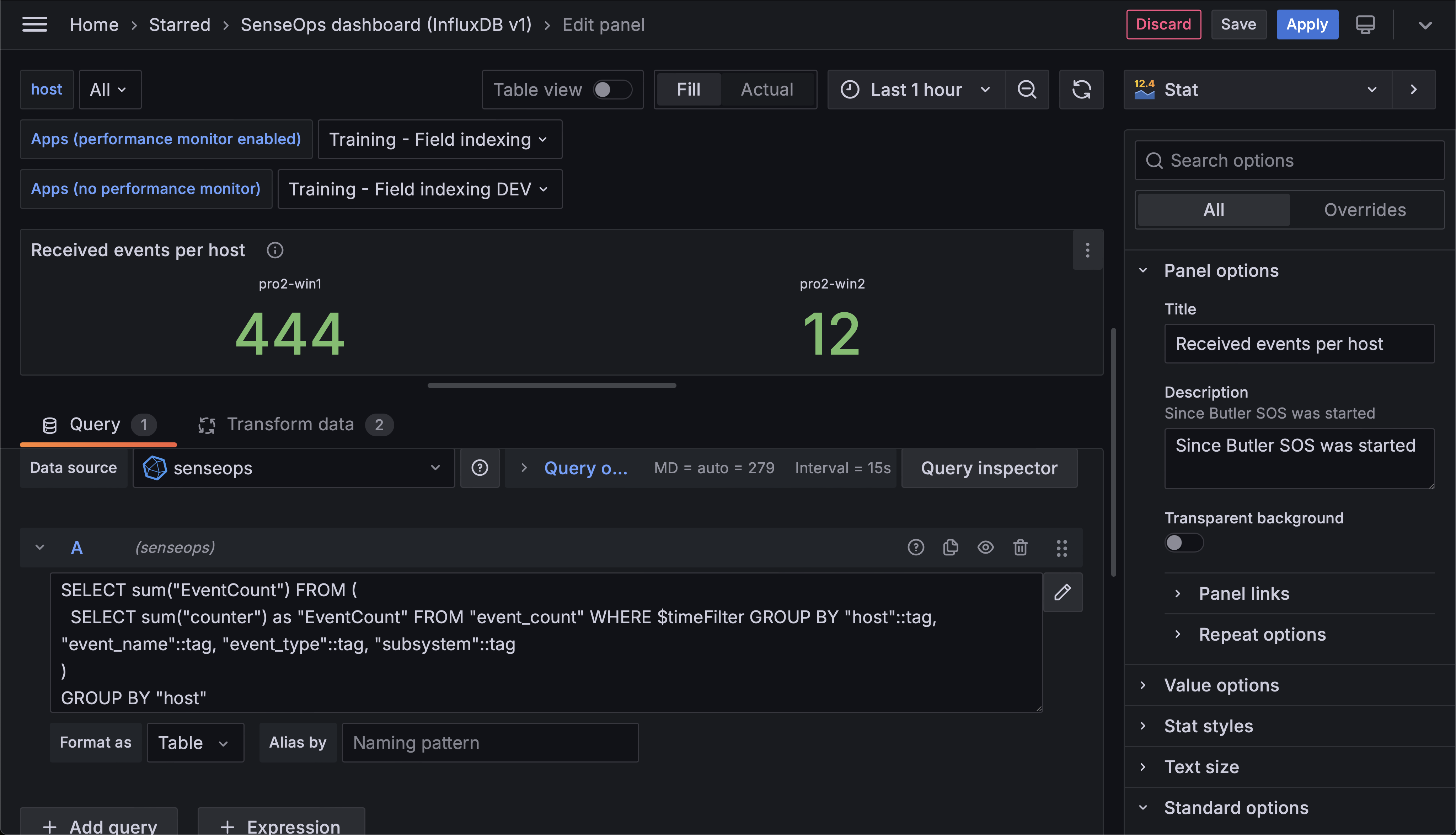 Events per Host Query