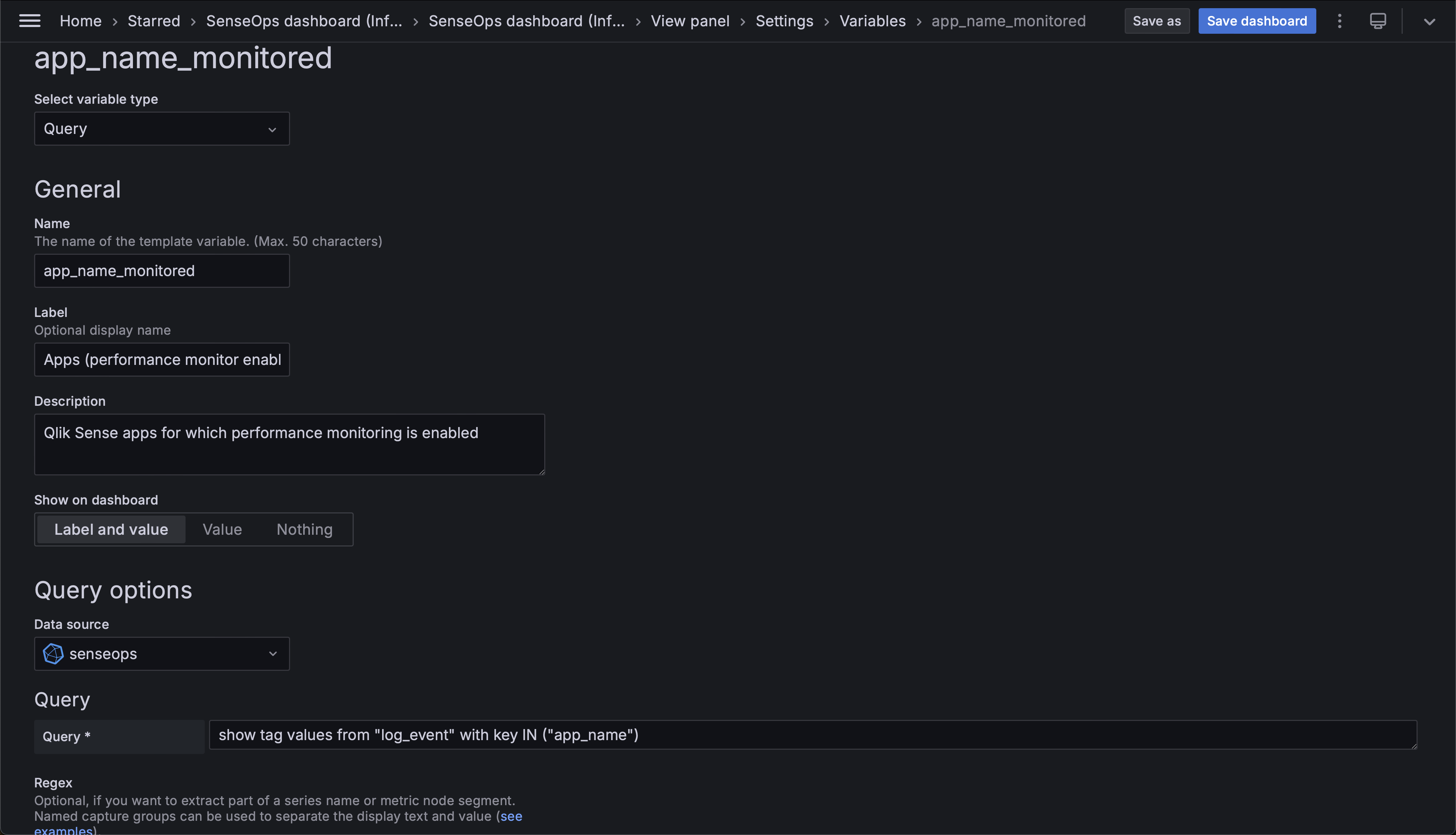 Monitored apps variable