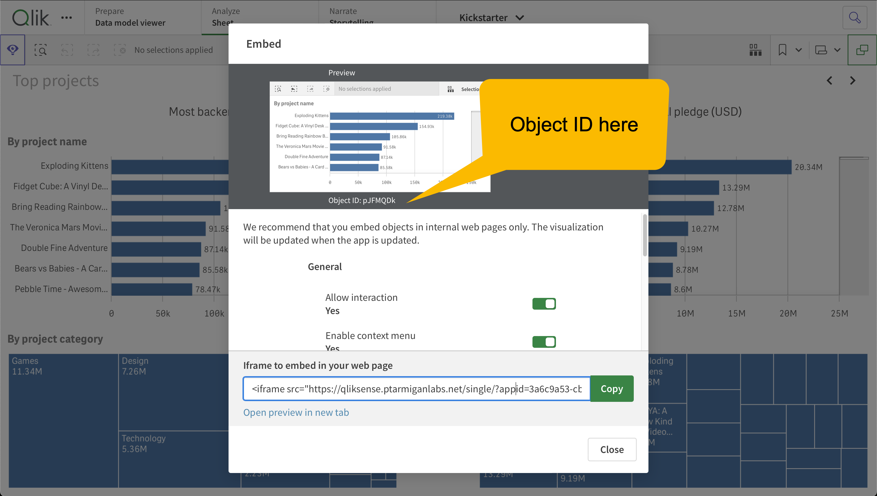 Get the object ID from the Share dialog